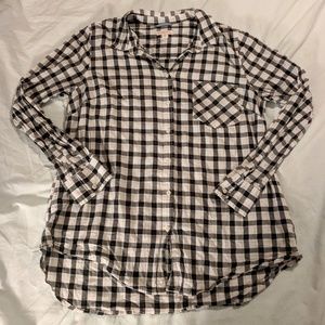 Merona XL black white checked button down Target